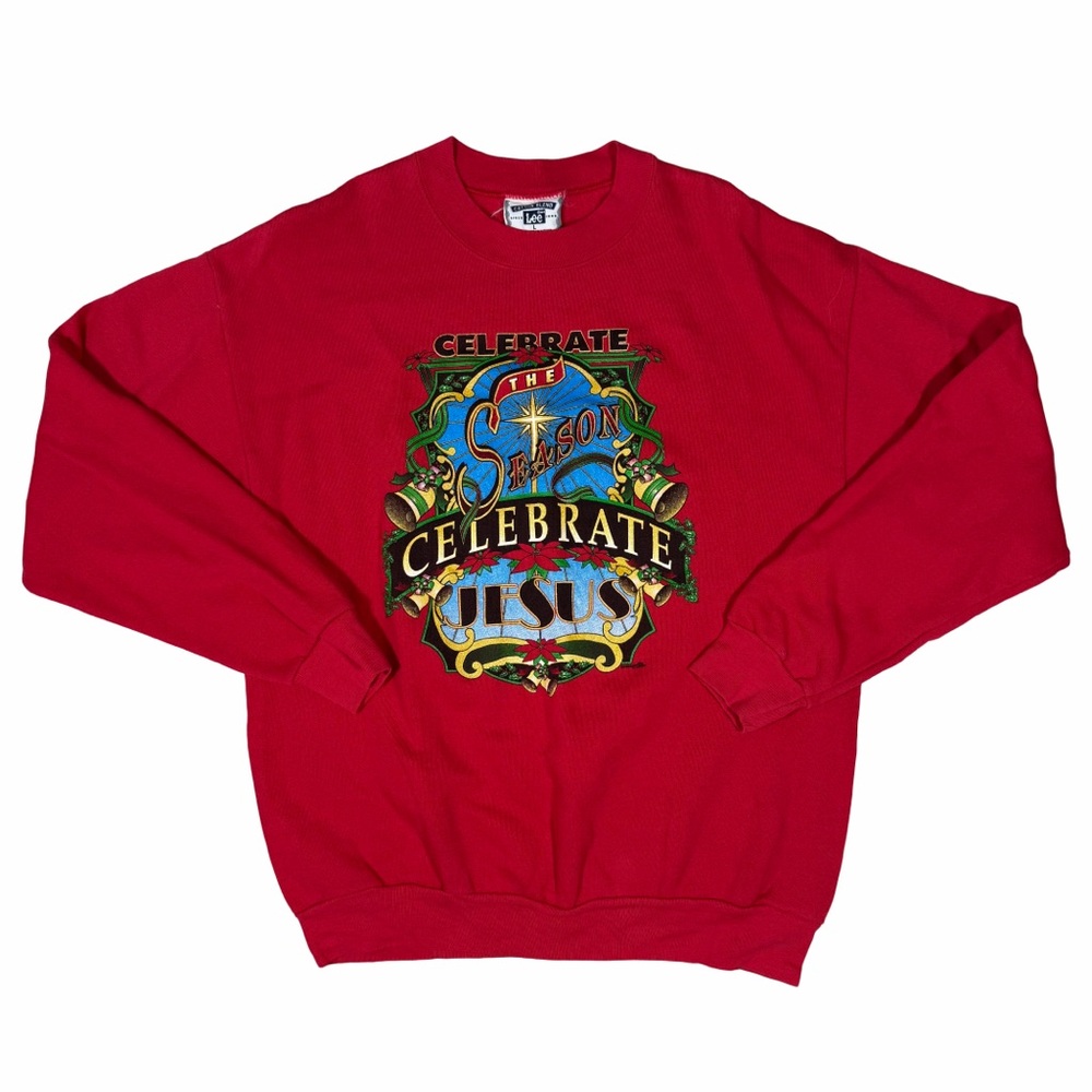 Celebrate Jesus X vintage Christian Christmas crewneck 1994 sweatshirt in Red L